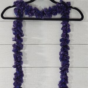Hand Knit Purple and Blue Accent scarf NWOT
